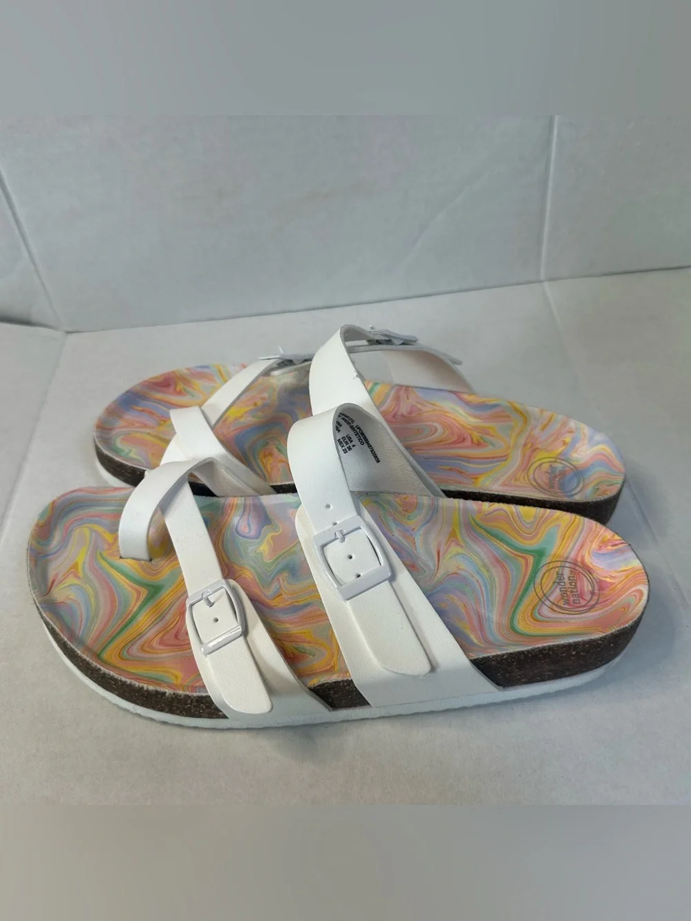 Wonder Nation Shoes  Girls Size 4 Double Buckle Slides Sandals! New without box